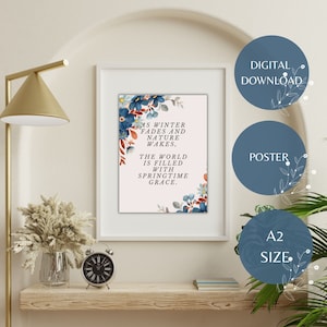 Springtime Grace / Poetic Spring Poster / Digital Download /A2 Size