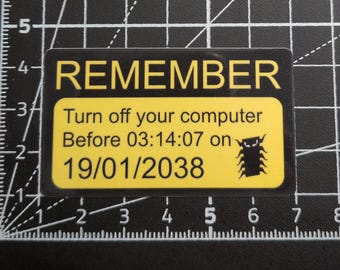 Y2K38 2038 Sticker Laptop Water Bottle decal vinyl sticker