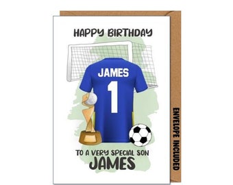 Personalised Chelsea FC Football Birthday Card - Son Daughter Grandson Granddaughter Dad Mum Grandad Nan Niece Nephew Sister Brother DAR