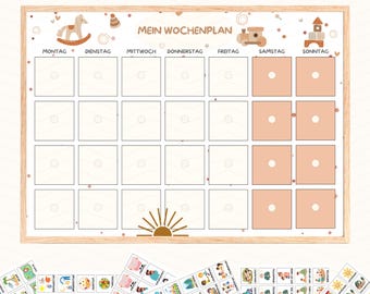 Haushaltsplan Kinder, Wochenplan für Kinder, Aufgabenplan Kinder, Wochenplan Montessori, Routineplan für Kinder, Kinderroutine Wochenplan