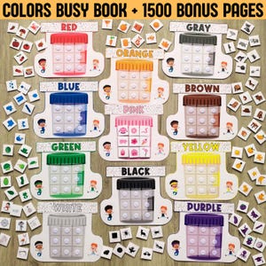 Color Matching Activities, Color Sorting Game, Toddler Busy Book Printable, Printable Color Learning Binder, Color Matching Jars, Montessori