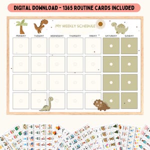 Tabella di routine settimanale per bambini, Planner settimanale per bambini con calendario giornaliero, Calendario settimanale per bambini, Programma visivo per bambini piccoli, Responsabilità per bambini piccoli