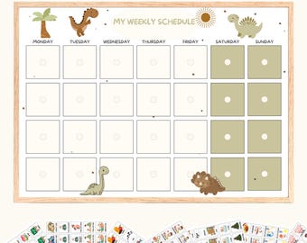 Weekly Routine Chart Kids, Kids Weekly Planner with daily calendar, Weekly Kids Calendar, Visual Schedule Toddlers, Toddler Responsibility