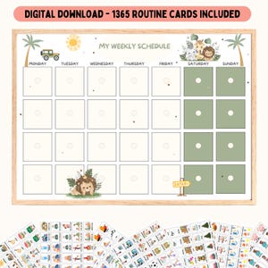 Weekly Routine Chart Kids, Kids Weekly Planner with daily calendar, Weekly Kids Calendar, Visual Schedule Toddlers, Toddler Responsibility