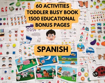 Spanish Busy Book Printable, Spanish Toddler Learning Binder, Spanish Preschool Activities, Spanish Homeschool Resources, Spanish Quiet Book