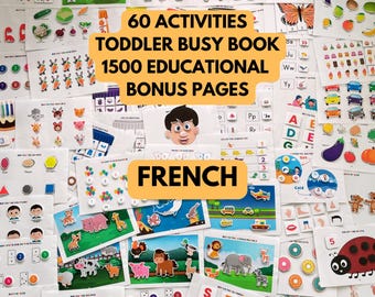 French Busy Book Printable, French Toddler Learning Binder, French Homeschool Resources, Kids Quiet Book French, Preschool Activities French