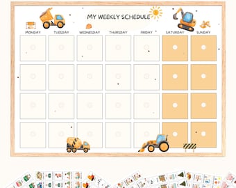 Weekly Routine Chart Kids, Kids Weekly Planner with daily calendar, Weekly Kids Calendar, Visual Schedule Toddlers, Toddler Responsibility