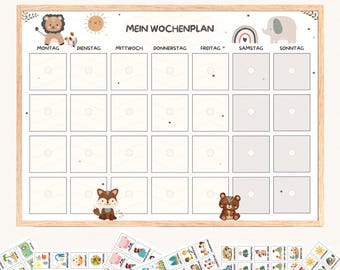 Wochenplan für Kinder, Wochenplan Montessori, Routineplan für Kinder, Kinderroutine Wochenplan, Haushaltsplan Kinder, Routinekarten Kinder