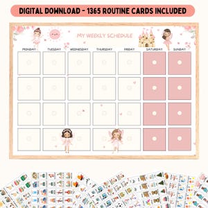 Agenda hebdomadaire pour enfants, emploi du temps visuel pour enfants, programme de routine quotidien, calendrier hebdomadaire pour enfants, graphique de routine hebdomadaire pour enfants, cartes de routine