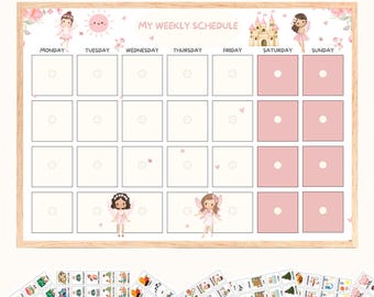 Children's Weekly Planner, Visual Timetable for Kids, Daily Routine Schedule, Weekly Kids Calendar, Weekly Routine Chart Kids, Routine Cards