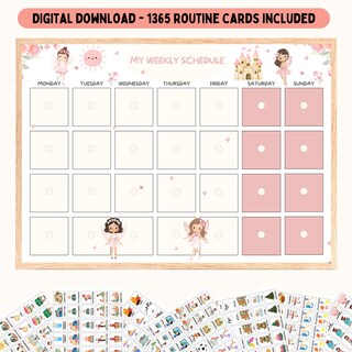 Amagogo Calendario Visivo Giornaliero Per Bambini – 70 Carte Con Adesivi – Tabella Della Routine Per Casa E Scuola