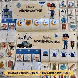 Morgen & Abendrolle für Kinder Polizei, Routineplan für Kinder, Routinekarten Kindergarten, Routinekarten pdf, Kinderalltag, Morgenrolle