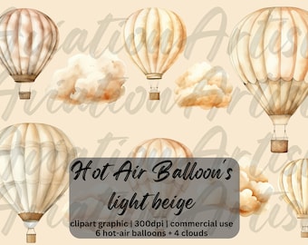Watercolor hot air balloons clipart, it's a boy png, Balloons nursery decor, baby shower, nursery wall decor, baby boy, digital download