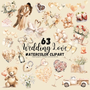 Imágenes prediseñadas de boda boho, imágenes prediseñadas de San Valentín del día de la boda, paquete de imágenes prediseñadas de boda en acuarela, PNG de boda rústica, imágenes prediseñadas de novia, lugar de boda