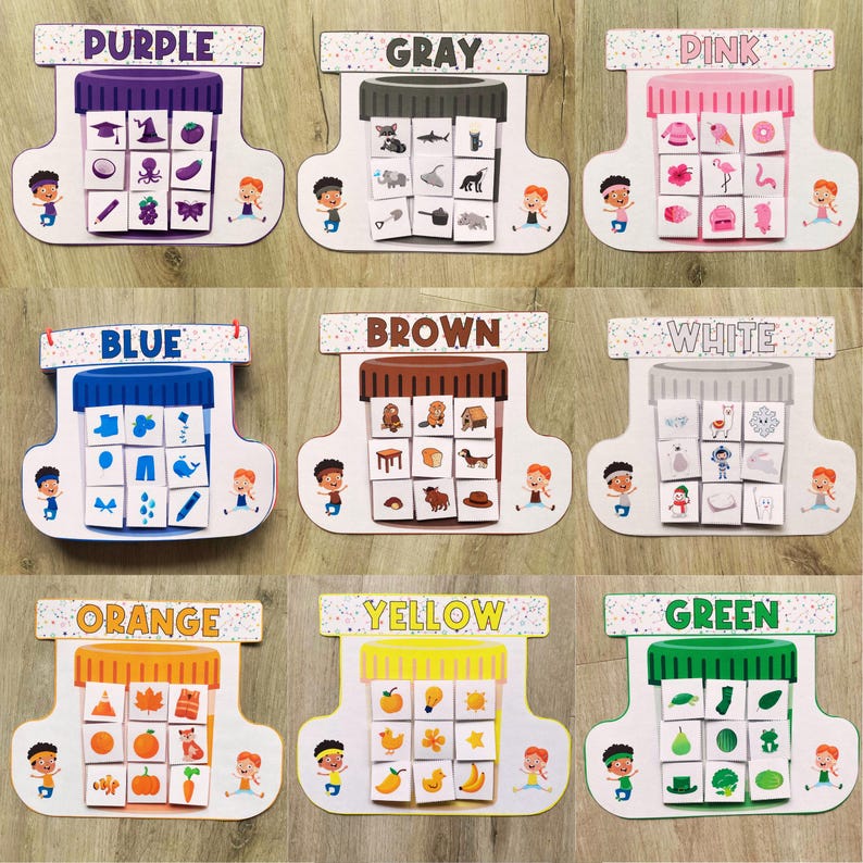 Color Mathcing Jas Color Matching Activities, Color Sorting Game, Toddler Busy Book ...