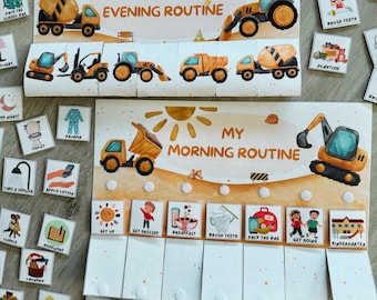 Morning & Bedtime Routine Chart, Evening Routine Toddler, Visual Schedule, Kindergarten Routine, Montessori Routine, Daily Rhythm Tracker