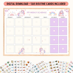 Weekly Visual Calendar for Kids, Kids Weekly Planner with daily calendar, Weekly Routine Chart Kids, Visual Schedule Toddlers Responsibility