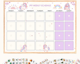 Kids Weekly Visual Schedule: Toddler Routine Chart (Digital Download)