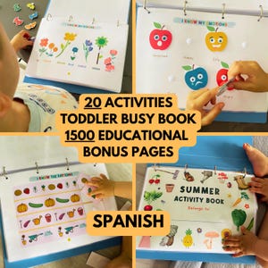Spanish Busy Book Printable, Spanish Toddler Learning Binder, Spanish Preschool Activities, Spanish Homeschool Resources, Spanish Quiet Book