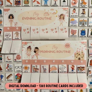 Tableau des tâches quotidiennes des enfants avec des images à imprimer, routine des enfants, routine du matin et du soir, liste de contrôle des responsabilités