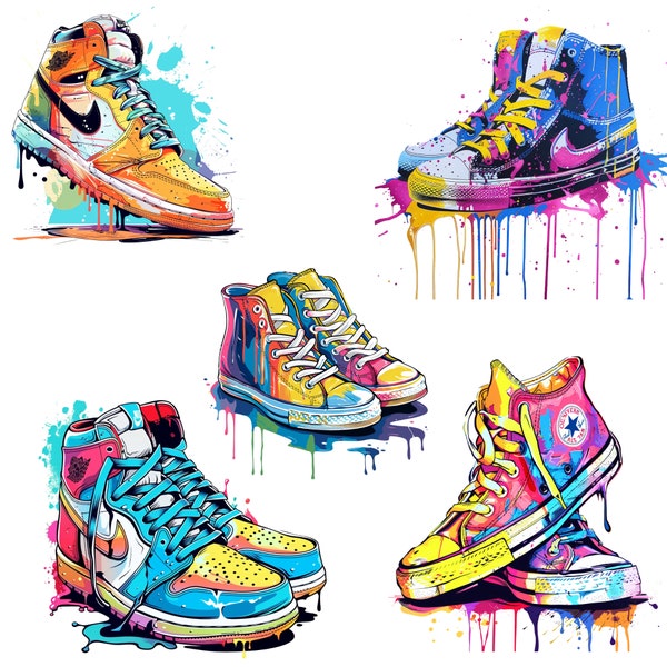 Dripping Sneakers Png, Dripping Sneakers Clipart, Sublimation design, Dripping Png, Sports Shoes, perfect for prints, shirts and stickers