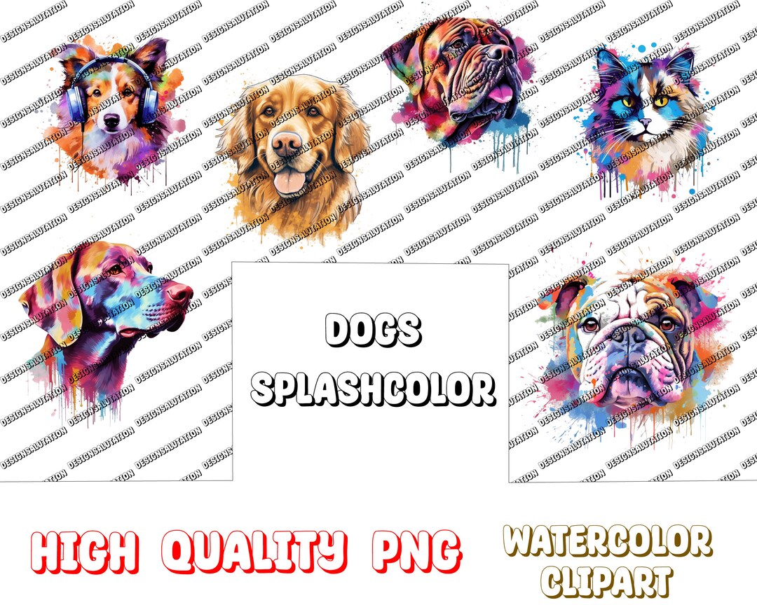 Dogs Png Dogs Portrait Dogs Illustration Dogs Sublimation Digital Art ...