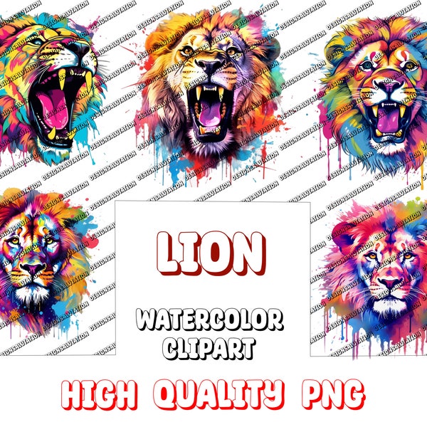 Colorful Lion PNG | Lion PNG | Lion Portrait png | Sublimation for Shirts | Lion  Sublimation PNG | Lion Illustration | Digital Download