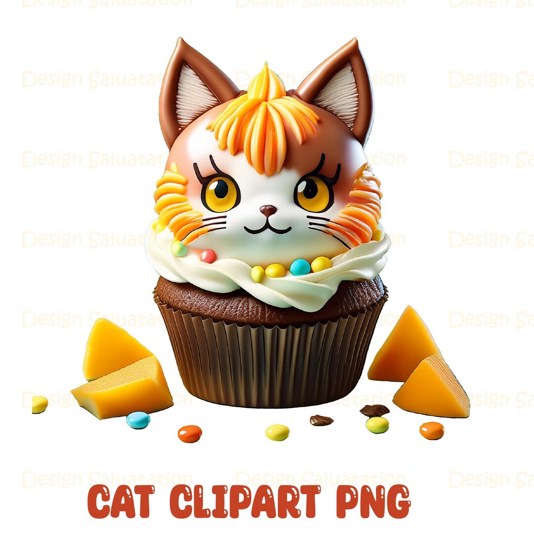 Watercolor Magical Cupcakes Cat Clipart, Gothic Cupcake Clip Art ...