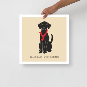 Impression d&#39;art Labrador noir | imprimé sur du papier mat épais | Impressions d&#39;art chien drôle