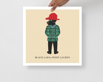 Black Labrador fine art print | printed on thick matte paper | funny dog art prints