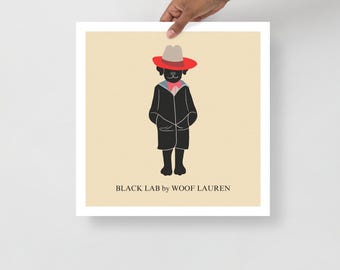 Black Labrador fine art print | printed on thick matte paper | funny dog art prints