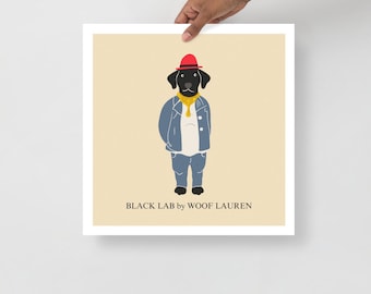 Black Labrador fine art print | printed on thick matte paper | funny dog art prints