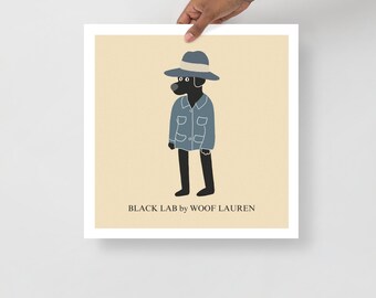 Black Labrador fine art print | printed on thick matte paper | funny dog art prints