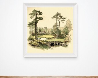 Augusta National Golf Course Print | Golf Wall Art | Golf Poster | Golfer Gift | Golf Course Decor | SVG PNG Digital Download