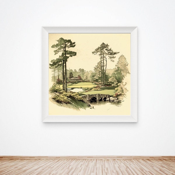 Augusta National v2 - Golf Course Poster Print - SVG, PNG Digital Download