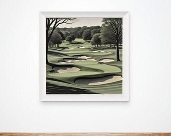 Bethpage Black Course Print | Golf Wall Art | Golf Poster | Golfer Gift | Golf Course Decor | SVG PNG Digital Download