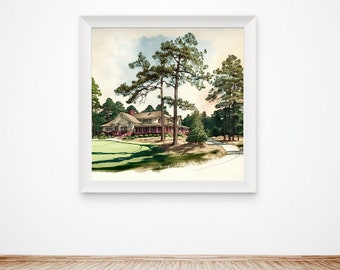 Pinehurst No. 2 Golf Course Print | Golf Wall Art | Golf Poster | Golfer Gift | Golf Course Decor | SVG PNG Digital Download