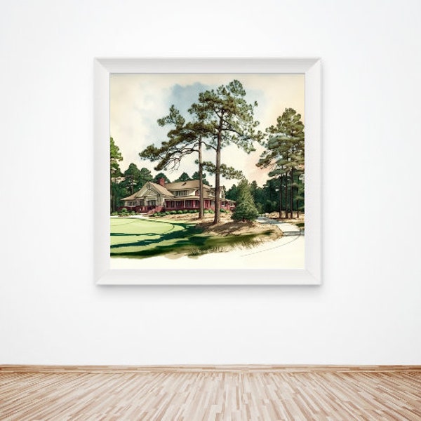 Pinehurst No. 2 - Golf Course Poster Print - SVG, PNG Digital Download