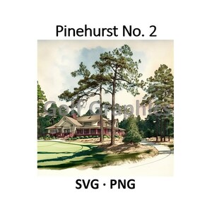 Pinehurst No. 2 Golf Course Poster Print SVG, PNG Digital Download image 2
