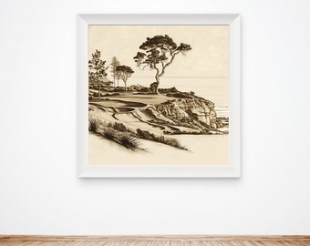 Torrey Pines Golf Course Print | Golf Wall Art | Golf Poster | Golfer Gift | Golf Course Decor | SVG PNG Digital Download