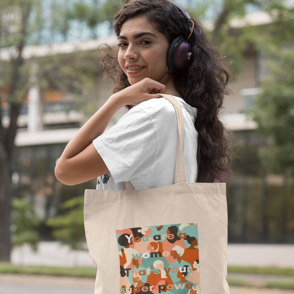 Empower Yourself, Show Your Strength with this Inspirational Canvas Tote Bag-Perfect for Everyday Use and a Great Gift Idea for Strong Women