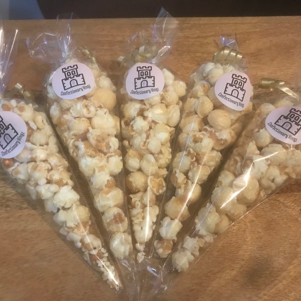 Toffee popcorn cones