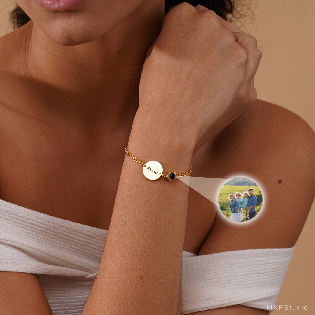 Personalized Metallic Fireball Photo Bracelet