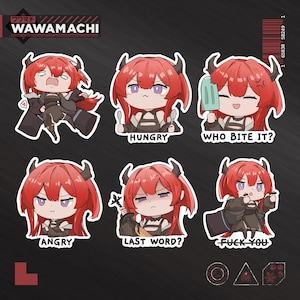 Arknights Surtr Collection 1 waterproof sticker x6 ! - Original creator wawamachi.
