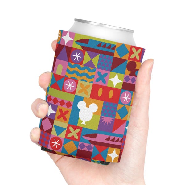 Popcorn Box Pattern Koozie, Water Cup Inspired Beverage Insulator, Cup Sleeve, Magical Theme Park Drink Holder, Beer Sleeve, Can Cooler