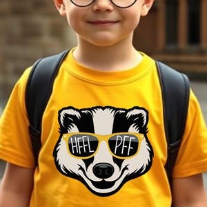 Kids Wizard House Shirt, Wizard School Mascots, Animals Wearing Sunglasses, Kids Potter Tee, Badger, Lion, Eagle, Snake Child Wizard Shirt