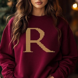 Custom Weasley "Sweater" Sweatshirt, Personalized HP Christmas Apparel, Monogram Sweatshirt, Wizard Fan Gift, Cozy Winter Clothes