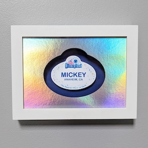 Cast Member Name Tag Shadow Box, CM Name Tag Display Frame, Cast Member Home Decor, DCP Gift