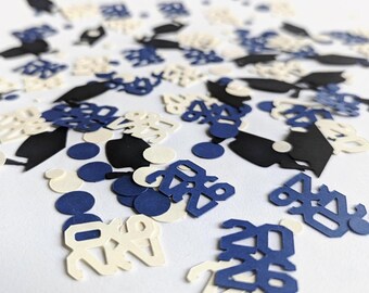 Graduation Confetti Class of 2026, 225 Piece Grad Party Table Decor, Custom School Colors Mix, Table Scatter