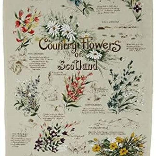 New! Premium 100% Cotton Scottish Flower Tea Towel TT0888